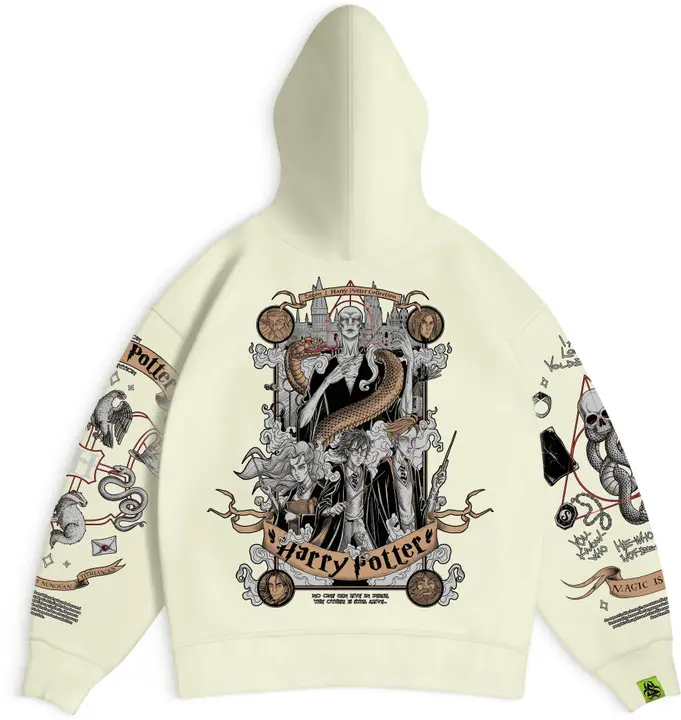 “Black and white printed hoodie with bold graphic – men &amp; women