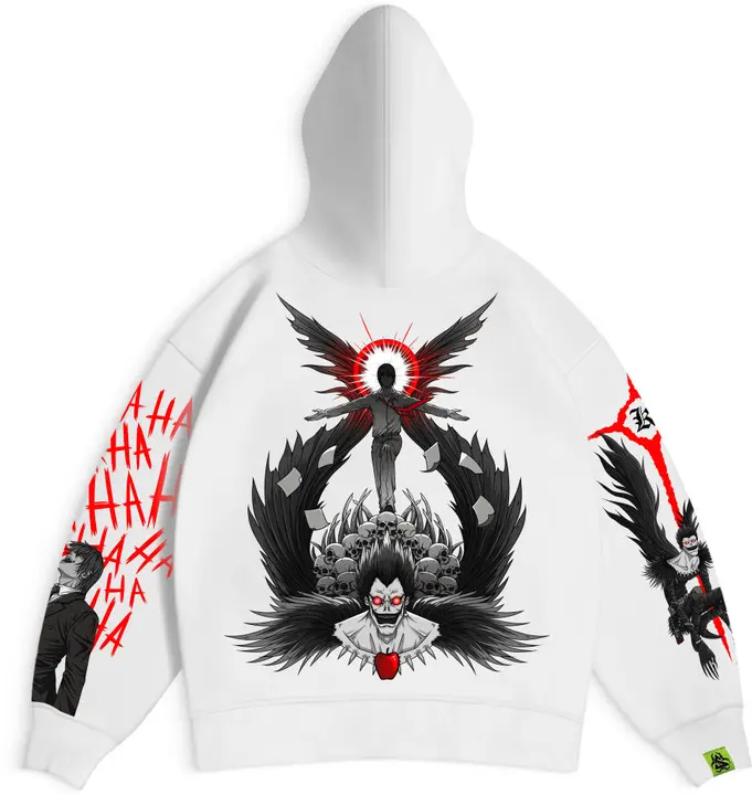 “White hoodie with colorful floral pattern – winter printed hoodie