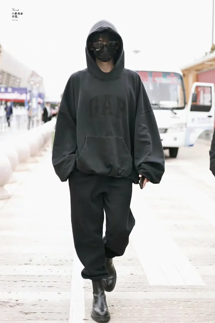 Black oversized hoodie for men streetwear look under 499