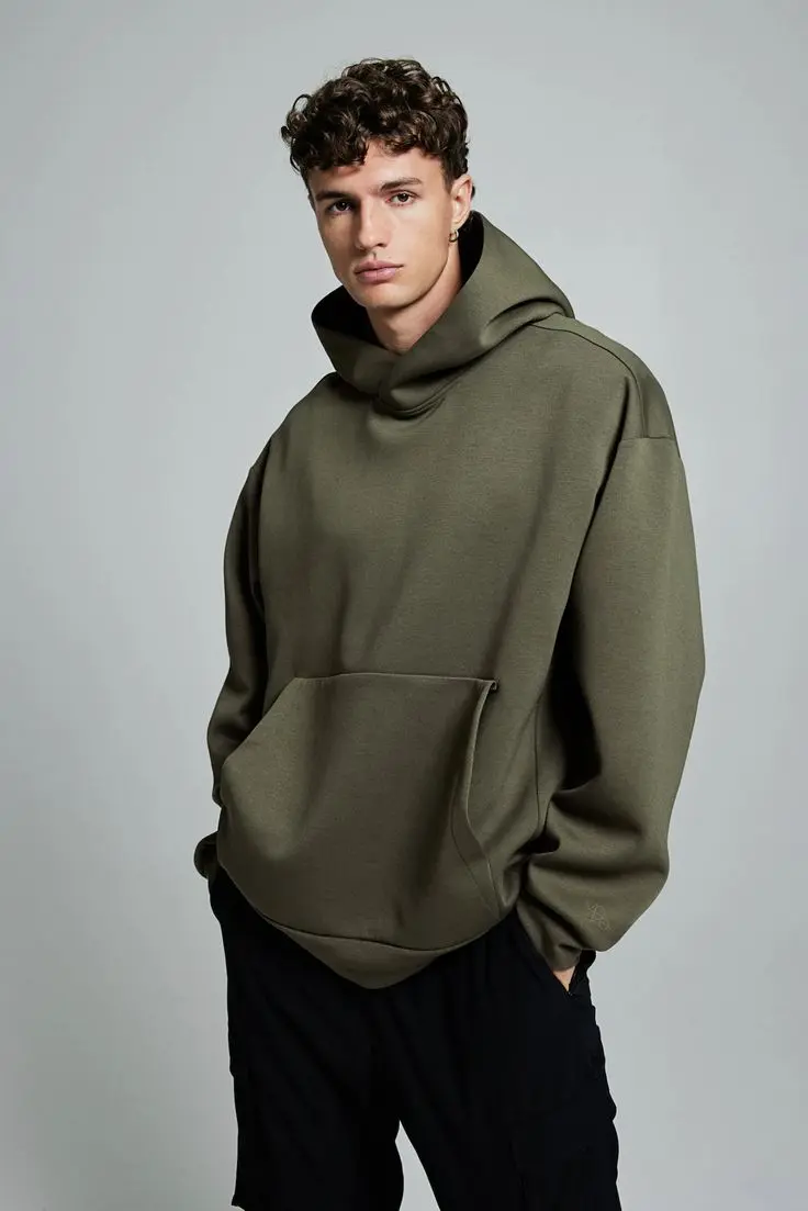 Olive green solid hoodie for men winter wear under 499