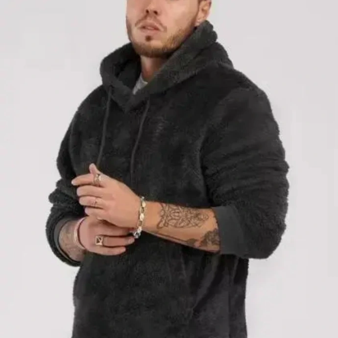 Men's winter wear fancy hoodie, partywear hoodie or Sweatshirt Wool or stylish hoodie for mens fashion Sherpa Hoodie with double side Fur Soft and Comfortable for Men & Women"