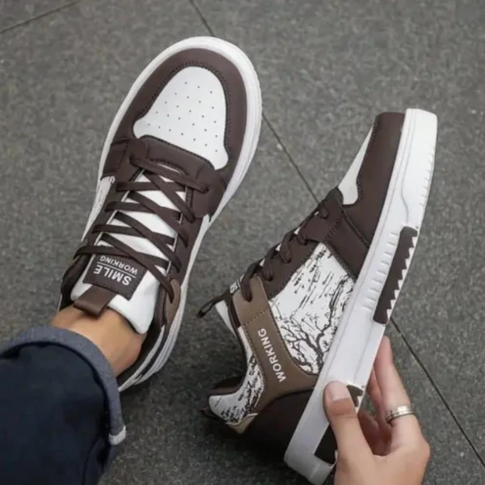 Men's Light Weight Mid Top Platform Fashion Synthetic Leather Sneakers | Sports, Shoes for Mens Ankle Lace-Up Footwear for Men or Boys